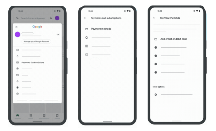 How can I add a payment method to my Google Play account?